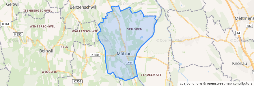 Mapa de ubicacion de Mühlau.