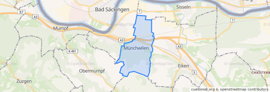 Mapa de ubicacion de Münchwilen.