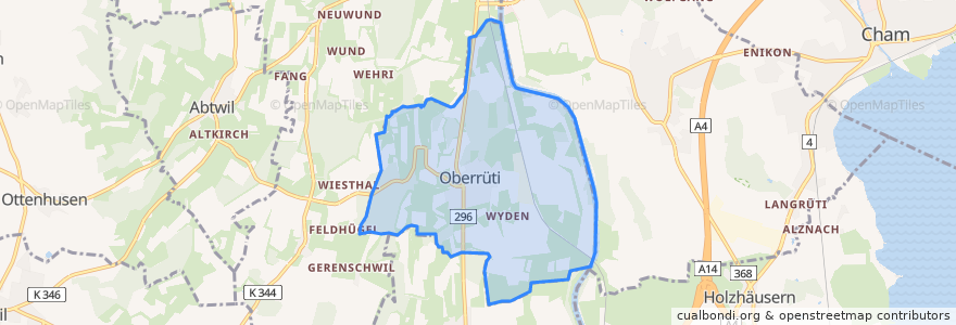 Mapa de ubicacion de Oberrüti.