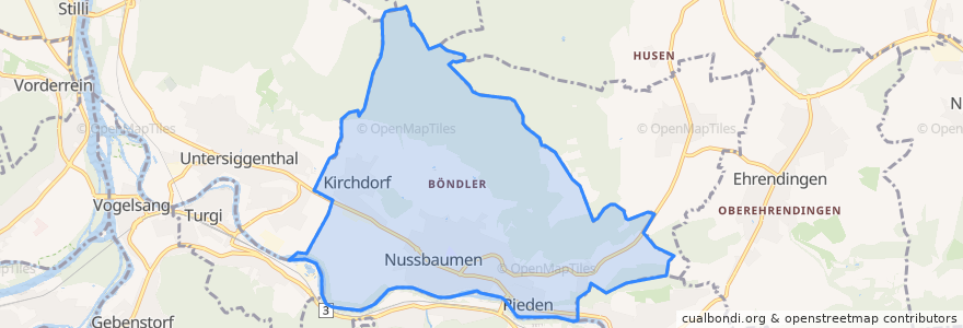 Mapa de ubicacion de Obersiggenthal.