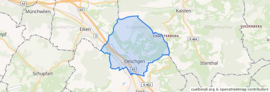 Mapa de ubicacion de Oeschgen.