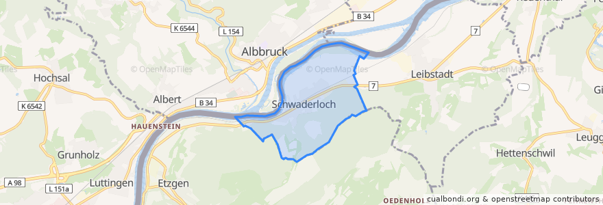 Mapa de ubicacion de Schwaderloch.