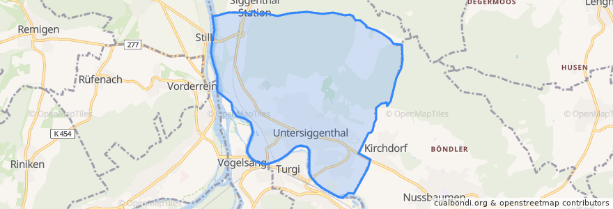 Mapa de ubicacion de Untersiggenthal.