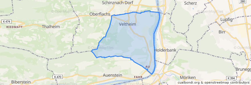 Mapa de ubicacion de Veltheim.