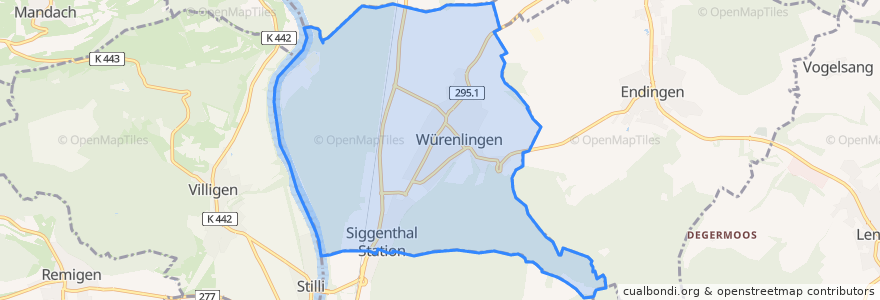 Mapa de ubicacion de Würenlingen.