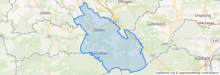 Mapa de ubicacion de Zeihen.