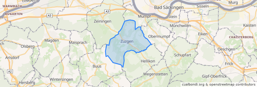 Mapa de ubicacion de Zuzgen.