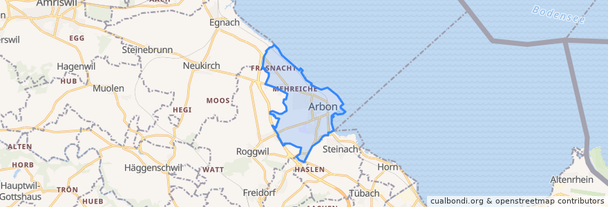 Mapa de ubicacion de Arbon.