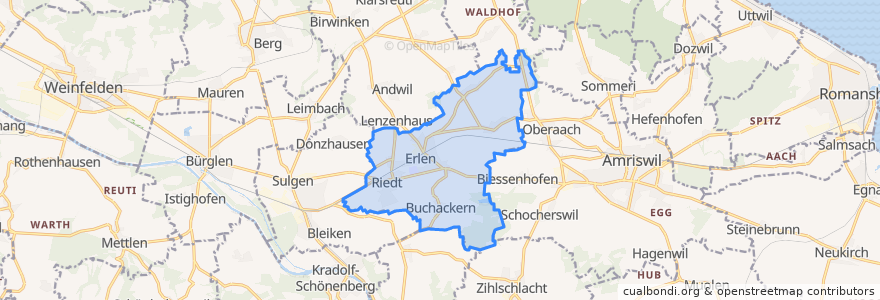 Mapa de ubicacion de Erlen.