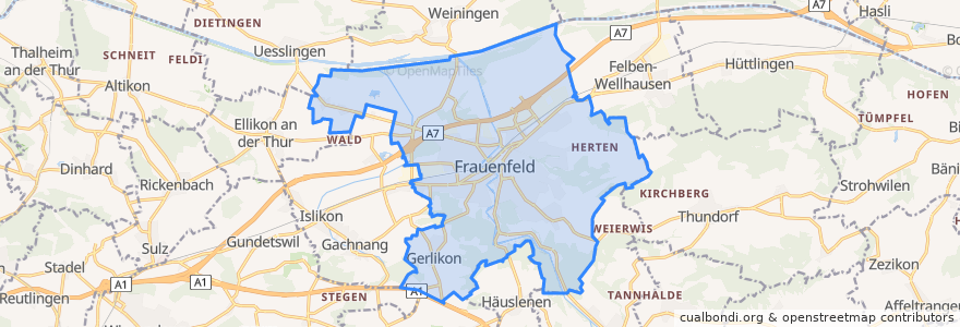 Mapa de ubicacion de Frauenfeld.