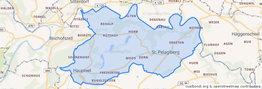 Mapa de ubicacion de Hauptwil-Gottshaus.