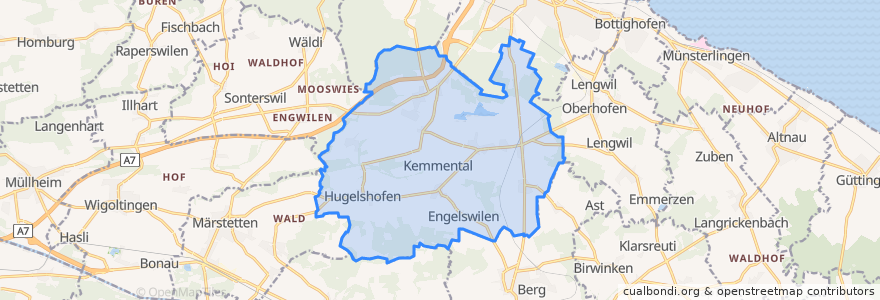 Mapa de ubicacion de Kemmental.