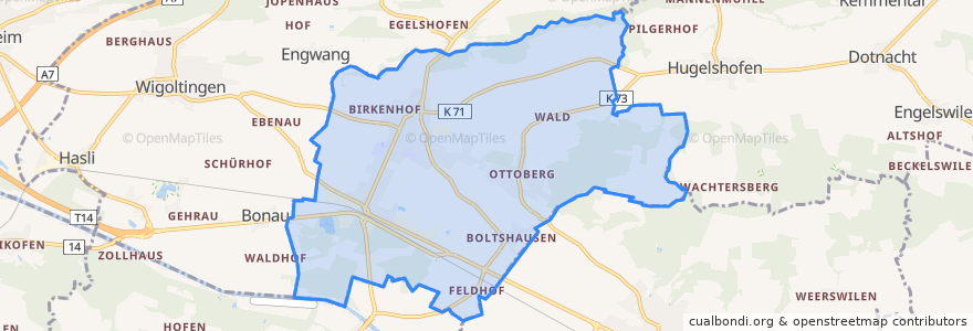 Mapa de ubicacion de Märstetten.