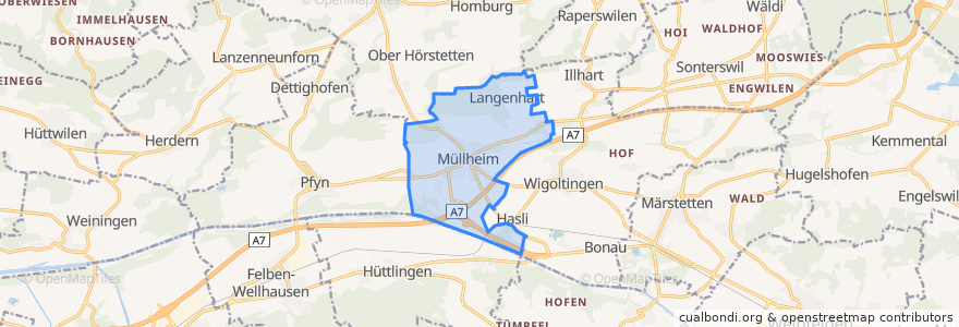 Mapa de ubicacion de Müllheim.