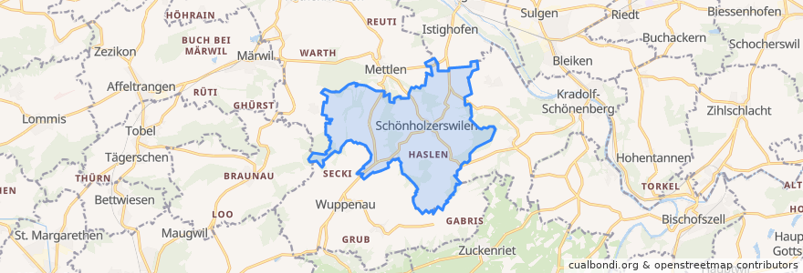 Mapa de ubicacion de Schönholzerswilen.