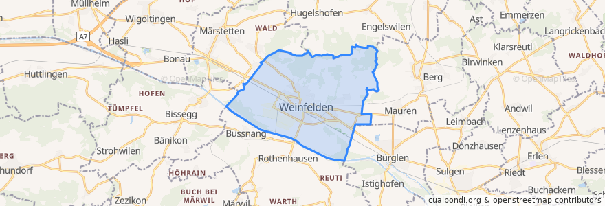 Mapa de ubicacion de Weinfelden.