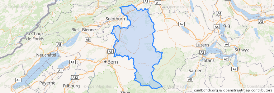 Mapa de ubicacion de Verwaltungsregion Emmental-Oberaargau.