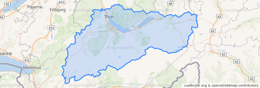 Mapa de ubicacion de Verwaltungsregion Oberland.