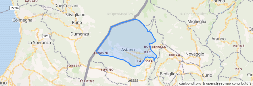 Mapa de ubicacion de Astano.