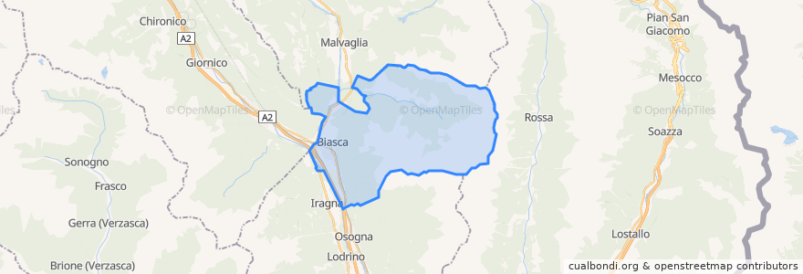 Mapa de ubicacion de Biasca.