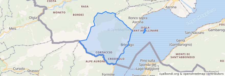 Mapa de ubicacion de Brissago.