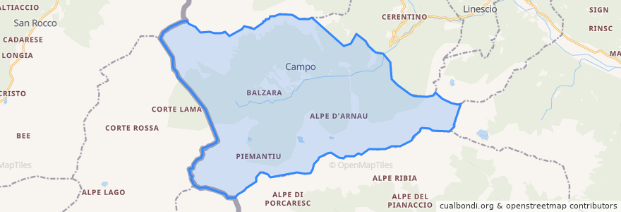 Mapa de ubicacion de Campo (Vallemaggia).