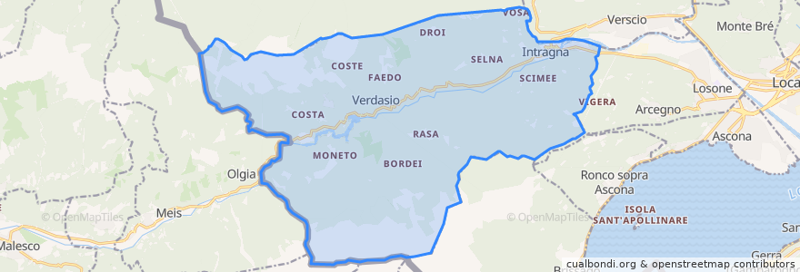 Mapa de ubicacion de Centovalli.