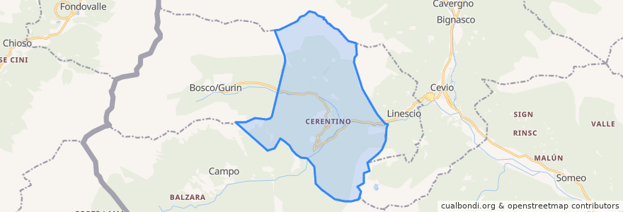 Mapa de ubicacion de Cerentino.