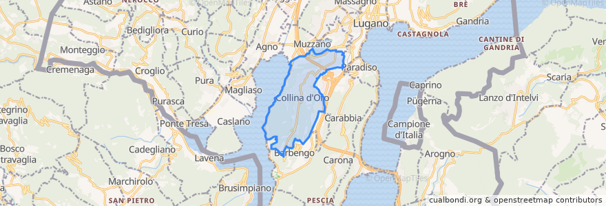 Mapa de ubicacion de Collina d'Oro.