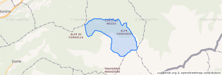 Mapa de ubicacion de Comunanza Cadenazzo/Monteceneri.