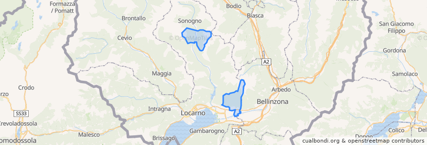 Mapa de ubicacion de Cugnasco-Gerra.