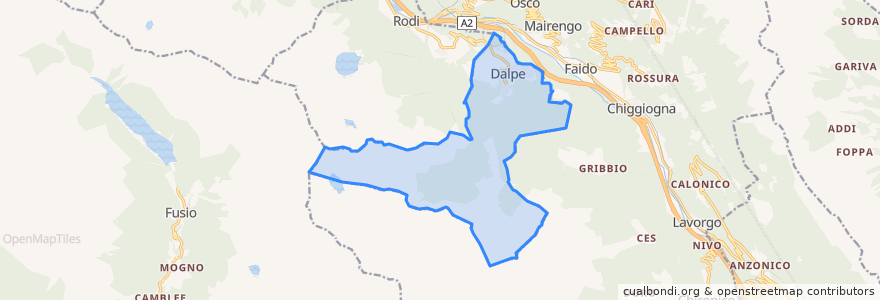 Mapa de ubicacion de Dalpe.