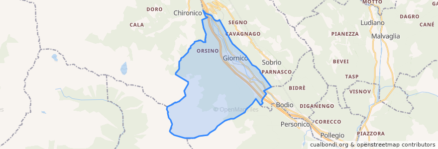 Mapa de ubicacion de Giornico.