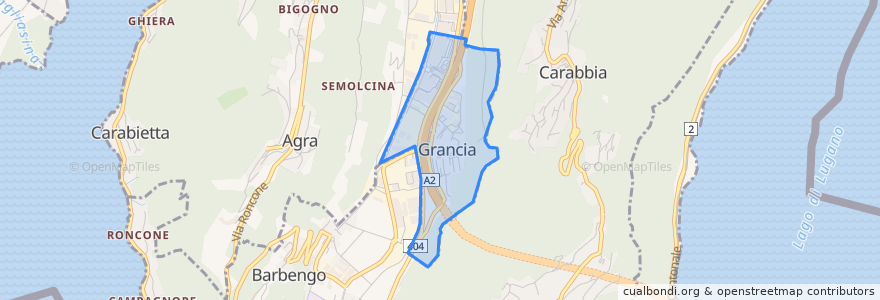 Mapa de ubicacion de Grancia.