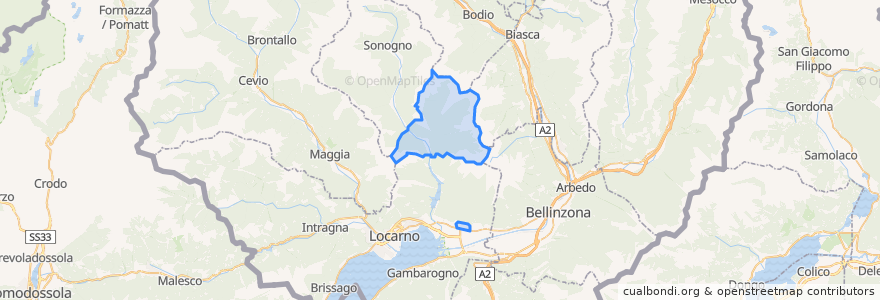 Mapa de ubicacion de Lavertezzo.