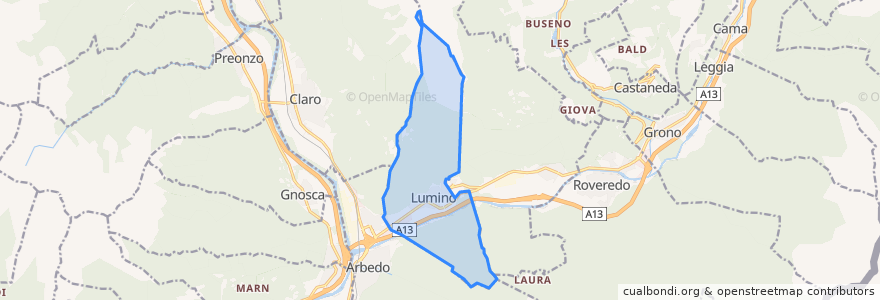 Mapa de ubicacion de Lumino.