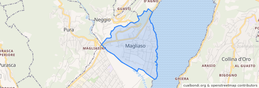 Mapa de ubicacion de Magliaso.