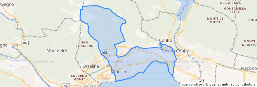 Mapa de ubicacion de Minusio.