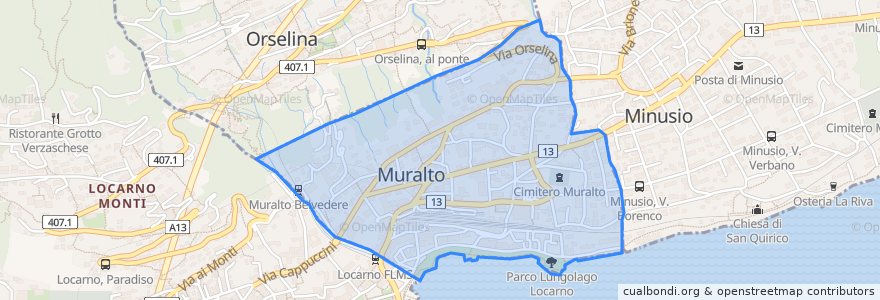 Mapa de ubicacion de Muralto.