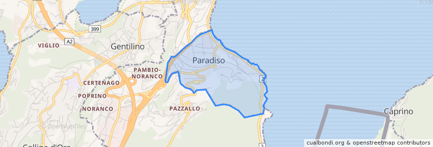 Mapa de ubicacion de Paradiso.