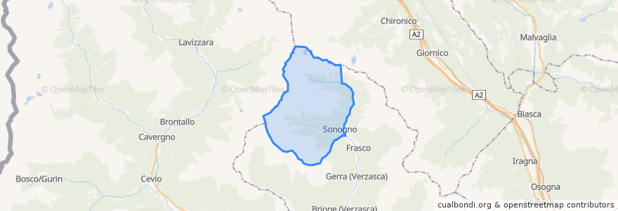 Mapa de ubicacion de Verzasca.