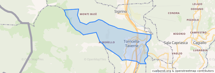 Mapa de ubicacion de Torricella-Taverne.