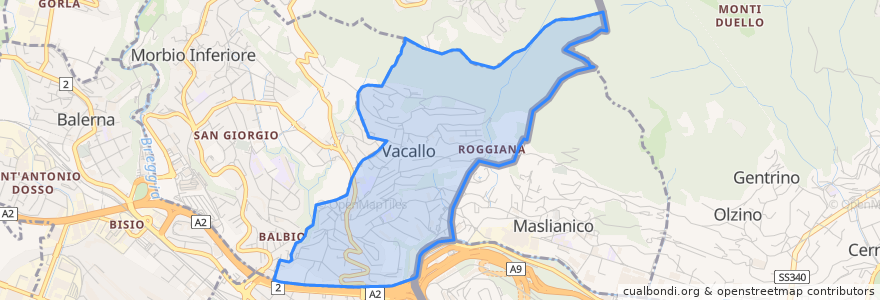 Mapa de ubicacion de Vacallo.