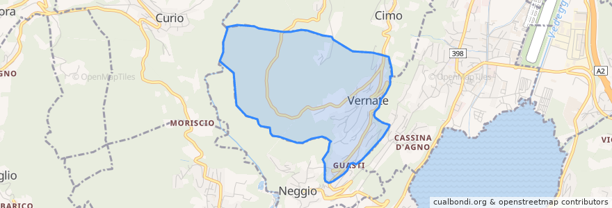 Mapa de ubicacion de Vernate.