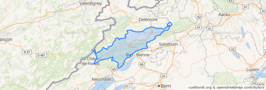 Mapa de ubicacion de Région administrative du Jura bernois.