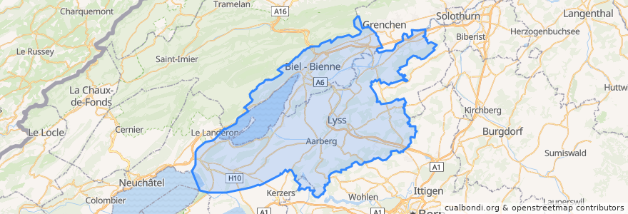 Mapa de ubicacion de Verwaltungsregion Seeland.