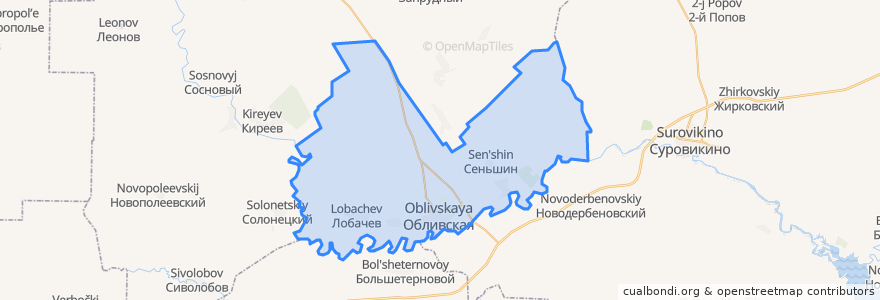 Mapa de ubicacion de Обливское сельское поселение.