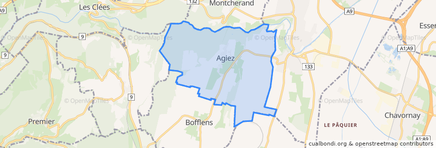 Mapa de ubicacion de Agiez.