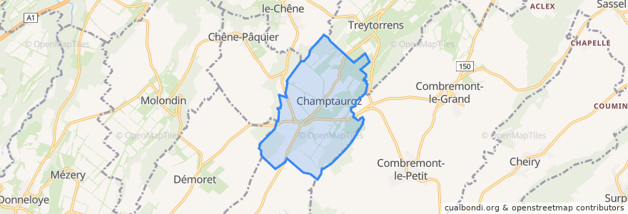 Mapa de ubicacion de Champtauroz.