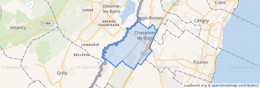 Mapa de ubicacion de Chavannes-de-Bogis.